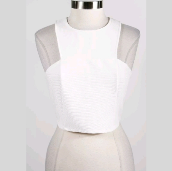 Silence + Noise Ivory Sleeveless Crop Top